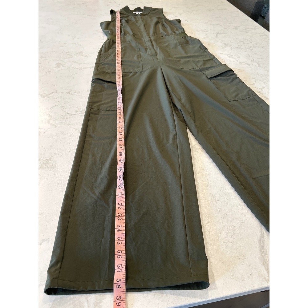 Athleta Brooklyn Heights Jumpsuit Women L Olive Green Cargo Utility - Picture 10 of 12